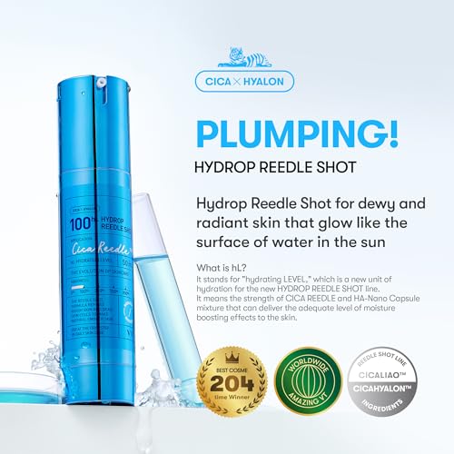 VT COSMETICS Hydrop Reedle Shot 100hL | Hyaluronic Acid Microneedling Serum, Intensive Hydrating & Moisturizing Exosome, Soft & Glass Skin, Korean Skin Booster1.69 Fl Oz.(50ml)