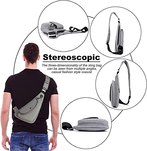 Sling Backpack, Large Capacity Crossbody Sling Bag for Women Men, Shoulder Bag for Men, Women Mini Crossbody Chest Bag, Multipurpose Travel Cross Body Bag