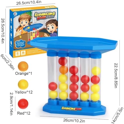 Family Party Bounce Ball Game, Jumping Connect Ball Board Game, Perfect for Parent-Child Interaction, Travel, Outdoor Fun, and Parties, 4 in a Row Educational Tabletop Game for Kids and Adults