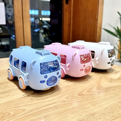 EBS SOUQ Water Bottle For Kids Water Bottle For School w/Straw & A Lid Children's Water Flask with Shoulder Strap - 500ML (Kids Van White)