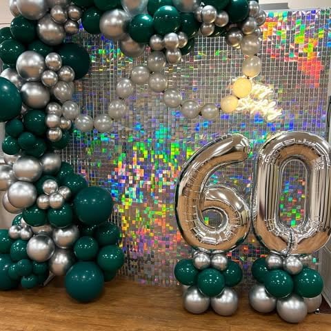 Kate Shimmer Wall Backdrop Sliver Wall Panels 12Pcs Square Sequin Shimmer Wall Backdrop Decoration for Birthday Party,Wedding, Anniversary