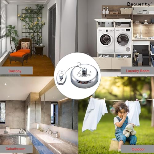 Gadget Deals Stainless Steel Retractable Clothesline | Cloth Drying Rope for Outdoor, Balcony, Bathroom