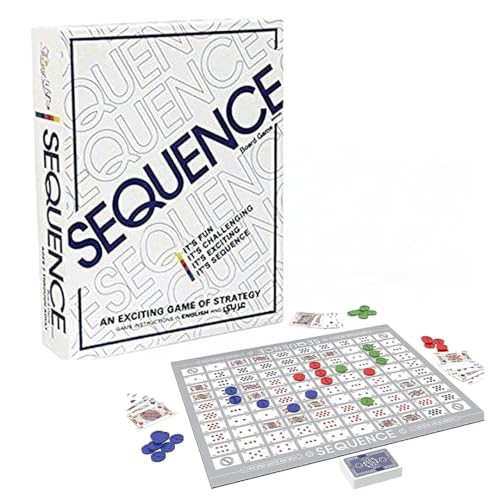 HALAMODO Sequence Game with Folding Board, Family Board Game, Original Game with Folding Board, Multi Color Board Game for Family for 2-12 People