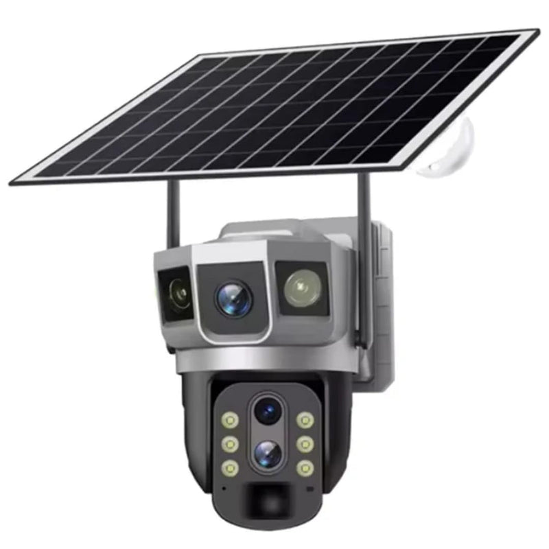 Solar-Powered Outdoor Security Camera, 4MP Dual Lens, 10X Optical Zoom, 4G Wireless, PTZ with Auto Human Tracking