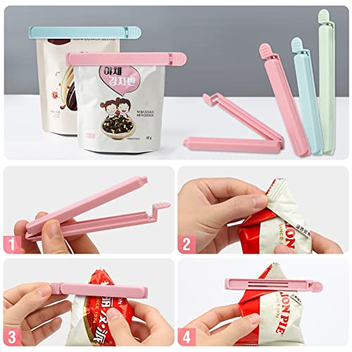 20 Pcs Food Clips, Plastic Food Bag Sealing Clips Anti-Oxidation Food Clips Bag Clips for Food Storage, Kitchen, Travel, Camping (6.1 inch and 4.7 inch)
