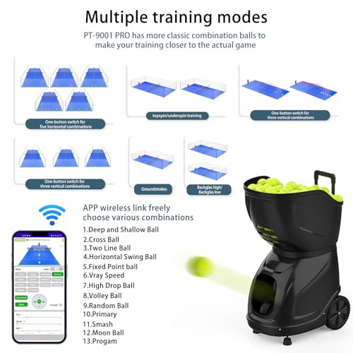 PT-9001Pro Pro Padel Ball Machine - Smart App Control Automatic Ball Launcher | Perfect for Solo Training & Club Coaching | Ultimate Padel Equipment