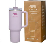 Fountain 40oz Stainless Steel Quencher H2.0 Vacuum Insulated Tumbler with Lid and Straw for Water, Iced Tea or Coffee, Smoothie (oud Cream)