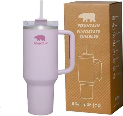 Fountain 40oz Stainless Steel Quencher H2.0 Vacuum Insulated Tumbler with Lid and Straw for Water, Iced Tea or Coffee, Smoothie (oud Cream)