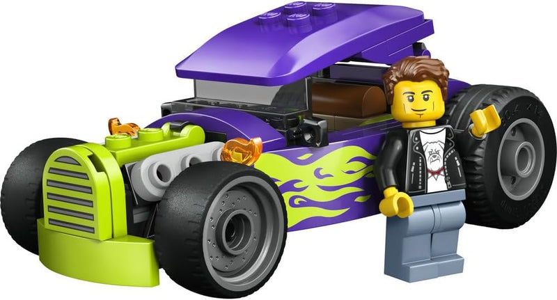 City Hot Rod 60485 Race Car Toy, Driver Minifigure & Folding Roof, Fine Motor Skills Set, Gift for 5+ Year Old Boys & Girls, 81 Pieces