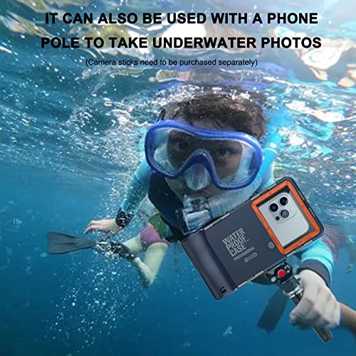 Professional Waterproof Snorkeling Case 50FT Underwater Video Protective Case with Lanyard for iPhone 15/14/13/12/11 Pro Max/XR/XS/X, Samsung Galaxy