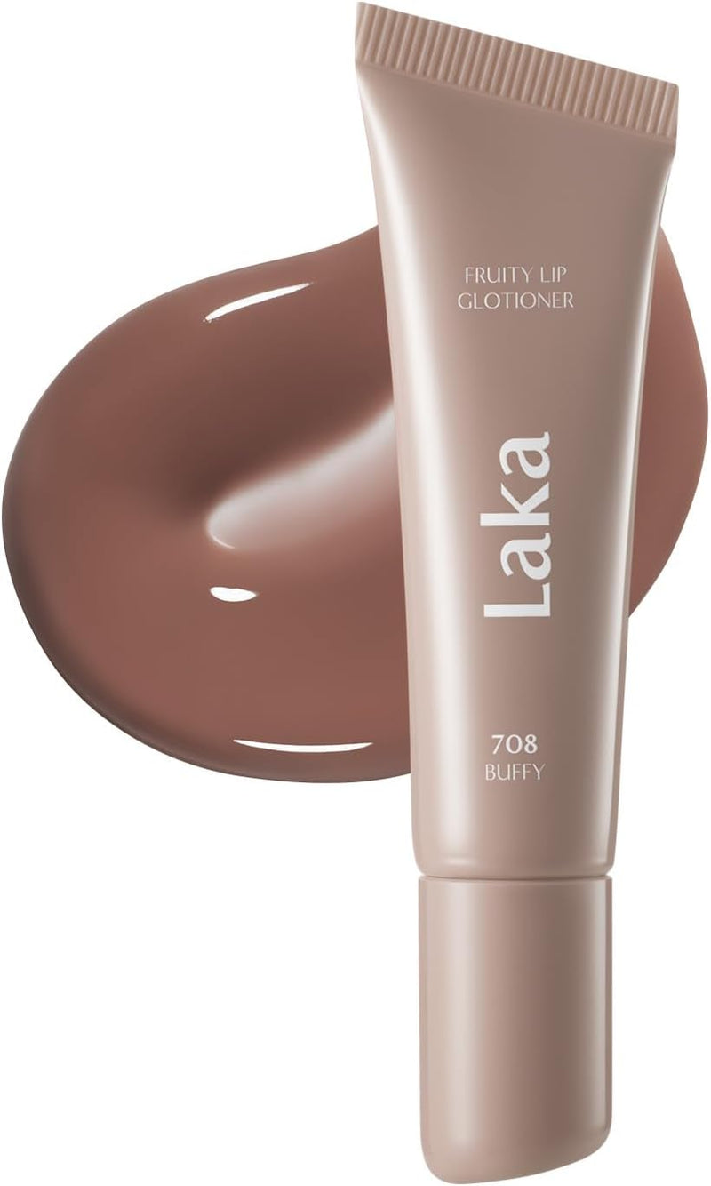 Fruity Lip Glotioner, 10ml/0.33 fl.oz, Lip Gloss with High Shine Vivid Colors, Jelly tip for Hygienic & Easy Application, Plumping Conditioner, Vegan, K-Beauty (700 Glowy) - #708 Buffy