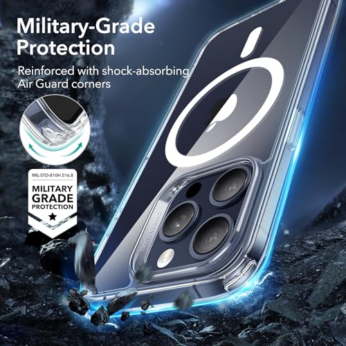 ESR for iPhone 15 Pro Max Case, Compatible with MagSafe, Military-Grade Protection, Yellowing Resistant, Scratch-Resistant Back, Magnetic Phone Cover for iPhone 15 Pro Max, Classic Series, Clear