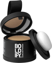 BOLDIFY Hairline Powder, Instantly Conceals Hair Loss and Fills In Receding Hairlines, and Wide Parts, Stain-Proof 48 Hour Formula for Hair & Beard, Root Concealer & Gray Hair Coverage (Medium Brown) - Dark Blonde