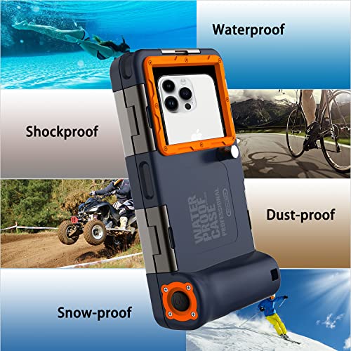 Professional Waterproof Snorkeling Case 50FT Underwater Video Protective Case with Lanyard for iPhone 15/14/13/12/11 Pro Max/XR/XS/X, Samsung Galaxy