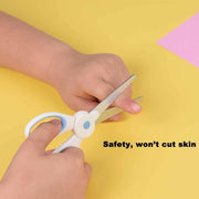 Blunted Kids Craft Scissors with Sleeve, 5.2 Inch Small Blunt Tip Training Scissors, Stainless Steel Blades Safety Handles for School Preschool Student Children Cutting Paper (2 Pcs, Bunny)