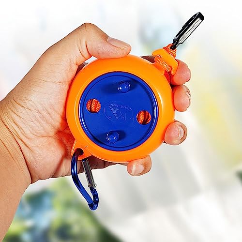 Excefore Retractable Clothesline, 8M Long Portable Nylon Windproof Clothesline with 20 Clothespins & 10 Stoppers, Adjustable Travel Laundry Rope for Indoor, Outdoor, Camping, Courtyard, Hotel