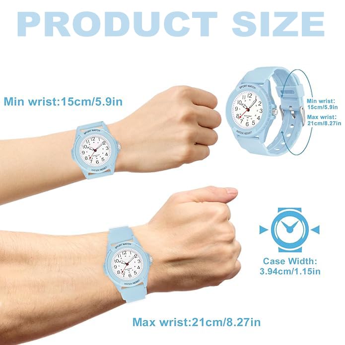 BananaHome Kids Analog Watch with Light for Boys Girls, Waterproof Time Teaching Watch with Soft Band, Learning Time Wrist Watch Easy to Read for Children Great Gifts