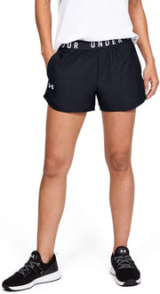 womens Play Up 3.0 Shorts - Black / Black / White