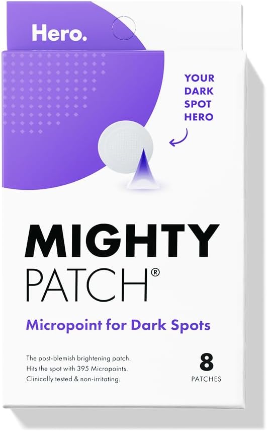 Mighty Patch Hero Cosmetics Micropoint™ for Dark Spots - Post-Blemish Dark Spot with 395 Micropoints, Dermatologist Tested and Non-irritating (8 Count)
