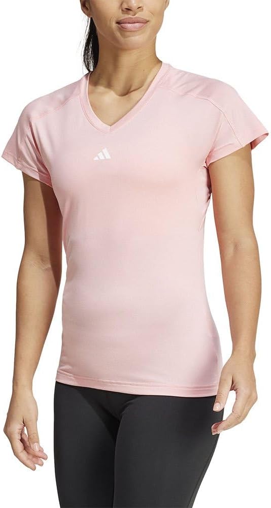 Womens AEROREADY Train Essentials Minimal Branding V-Neck T-Shirt (pack of 1) - Pink