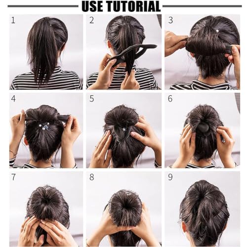 Amuer 4PCS Hair Bun Maker for Women Girls,Flexible Magic Hair Twister Easy Snap Roll Sponge Bun Donut Hair Maker,Lazy Hair Curler Bun Clip Ponytail Bun Maker Twister Hairstyle Styling Tool Accessories