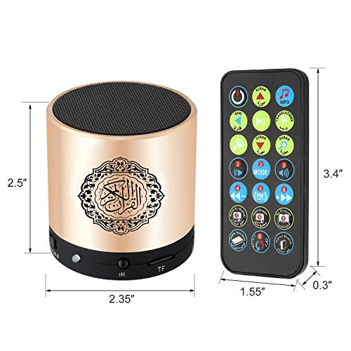 Siruiku Remote Control Speaker Portable Quran Speaker MP3 Player 8GB TF FM Quran Koran Translator USB Rechargeable Speaker, Secure Digital, Micro SD