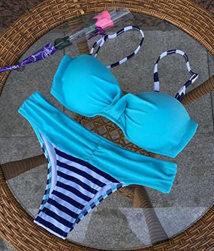 Lukitty Women's Push Up Two Piece Bikinis Swimsuits Padded Bathing Suit Swimwear