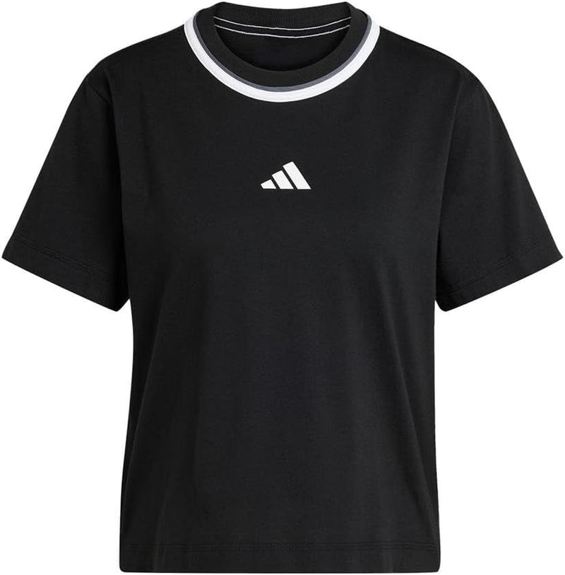 Women Essentials Color Pop Cotton T-Shirt - BLACK