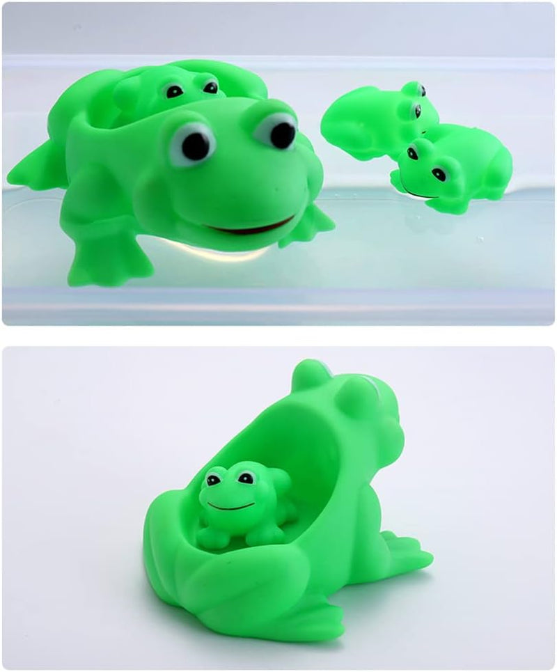 YUERFEILA Baby Bath Toys 4Pcs Rubber Pink Pig Family Squeak Float Bath Ducks Bath Tub Shower Toys for Toddlers Boys Girls