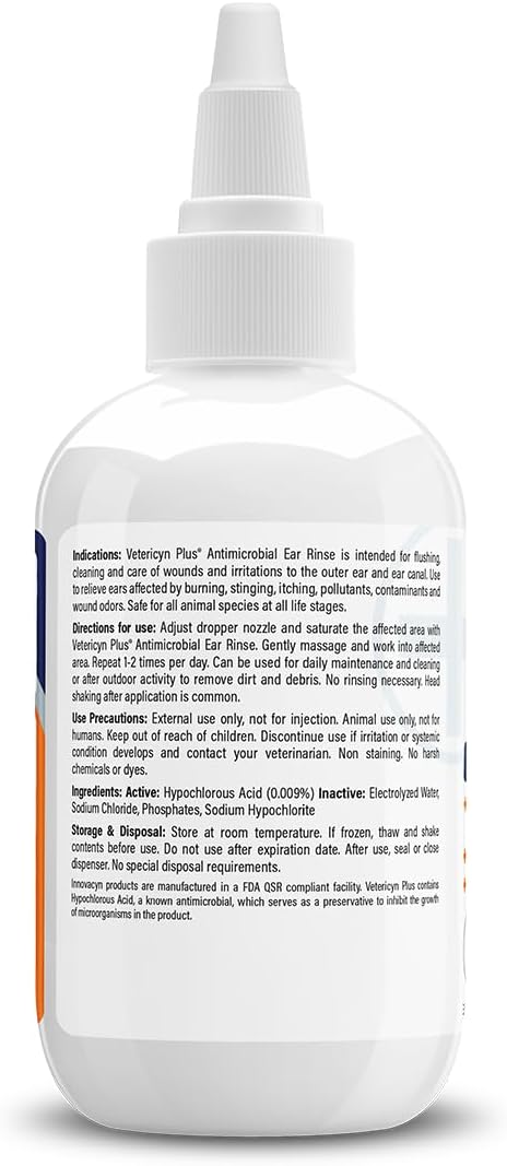 Vetericyn Plus Antimicrobial Ear Rinse 3oz