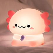 Capybara LED Cute Night Light for Kids, Silicone Rechargeable Night Light - 3 Level Dimmable Bedside Touch Lamp,Nightlight for Room Decor, Cute Gifts Stuff for Boys Girls Baby Children - Axolotl 01