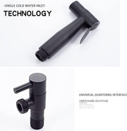 LOSCHEN LOSCHEN Stainless Steel Bidet Sprayer Kit for Toilet, Hand Held Shower Sprayer Shattaf Toilet Attachment for Pet Bath/Personal Hygiene/Bathroom, Easy to Install (Black)