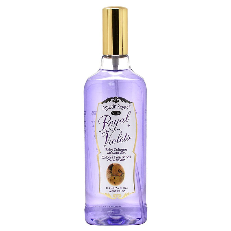 Royal Violets Baby Cologne with Aloe Vera for Baby Sensitive Skin, Relaxing Aroma, 7.6 Fl Oz Plastic Bottle
