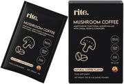 Rite Functional Coffee, Arabica Instant Coffee with Adaptogenic Mushrooms for Better Energy, Focus, Digestion & Immunity, 35mg Caffeine per serving (Pack of 15)