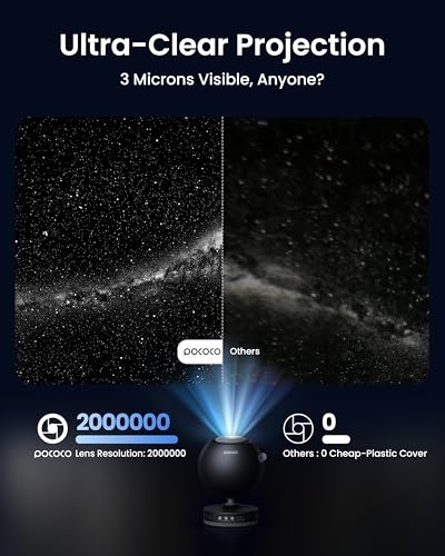 POCOCO Galaxy Lite Star Projector, Starry Sky Projector Home Planetarium Night Light Lamp Baby Kids Room Decoration Galaxy Projector for Party Birthday Christmas Gift (Black)