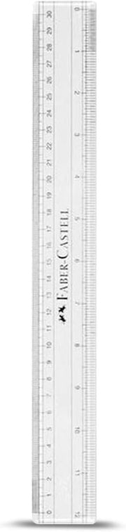 Faber-Castell Clear Broad Plastic Ruler 30cm-12", The ruler has clear measurement markings for easy drawing. It is completely safe and easy to use.