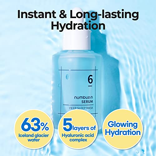 numbuzin No.6 Serum | Iceland Glacier Water Serum for Instant and Long-lasting Hydration with Hyaluronic Acid & Niacinamide | Korean Skin Care for Dry Skin | 50ml