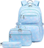 unisex-child Backpack backpack - Blue-3pcs