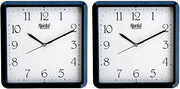 Ajanta Plastic Step Movement Wall Clock (Blue, 9 Inch) - Analog - Blue Standard (Pack of 2)