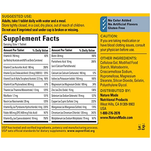 Nature Made Men's Vitamin Tablets For Daily Nutritional Support - 90 Count Multi