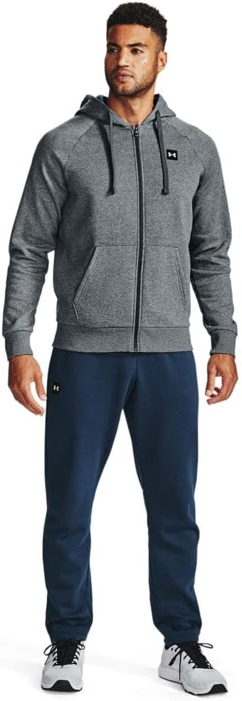 Mens Ua Rival Fleece Fz Hoodie Sweatshirt (pack of 1) - Pitch Gray Light Heather / / Onyx White