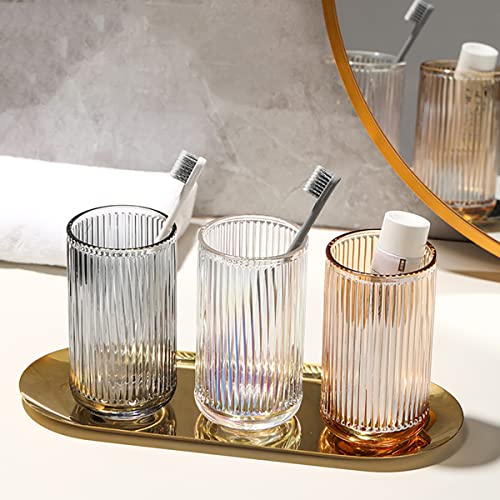 Gaolinci 2 Pcs Glass Tumbler Cup,Toothbrush Holder, Bathroom Cups, 13 oz