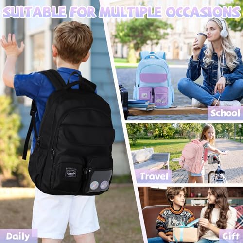 School Bags for Girls,VASCHY Cute Kids Backpack for Elementary Middle Schooler Teen Girls/Kids Travel with Clear Pin Pouch