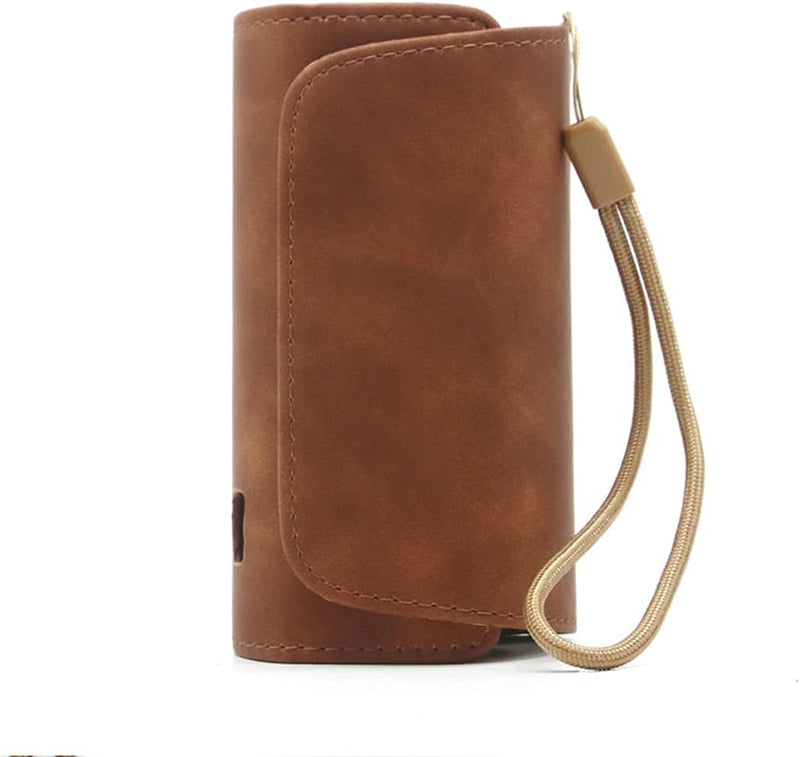 ECVV portable case cover bag compatible for iqo 3.0/iqos 3 duo, high pu leather cigarette carrying case with lanyard, pouch bag tobacco cigar protective holder