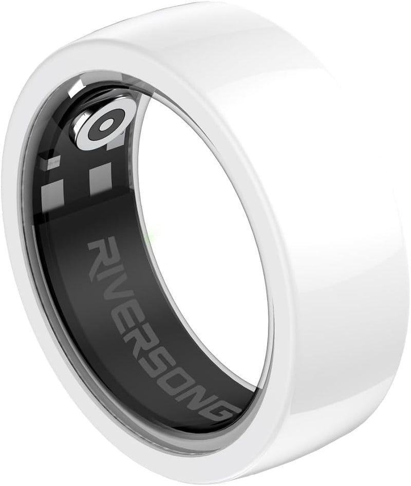 Riversong Smart Ring with Nano Ceramic Design, 24/7 Heart Rate & Sleep Monitor, SP02 Tracking, Activity & Calories Tracking, 3-Day Battery, IP68 Water Resistant, Compatible with iOS & Android