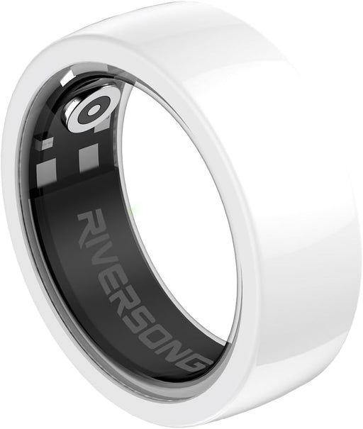 Riversong Smart Ring with Nano Ceramic Design, 24/7 Heart Rate & Sleep Monitor, SP02 Tracking, Activity & Calories Tracking, 3-Day Battery, IP68 Water Resistant, Compatible with iOS & Android