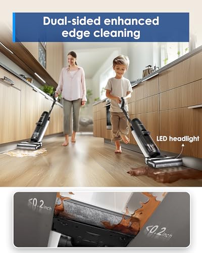 Tineco Floor ONE S7 PRO Smart Cordless Floor Cleaner, Wet Dry Vacuum Cleaner & Mop for Hard Floors, LCD Display, Long Run Time, Great for Sticky Messes and Pet Hair, Centrifugal Drying Process, Black
