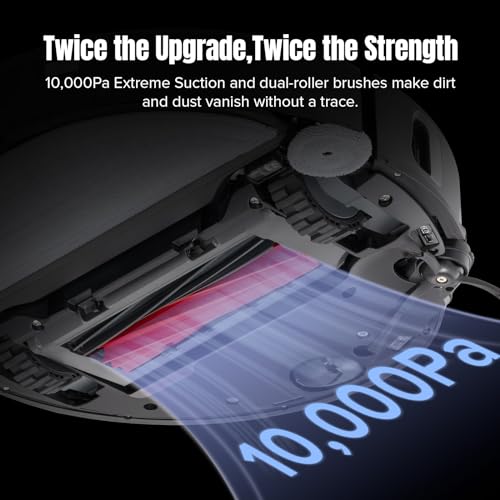 roborock S8 MaxV Ultra Robot Vacuum & Sonic Mop, 10000 Pa Suction, Corner to Edge Deep Cleaning, Hot Air Self-Drying, Auto Empty & Refill, Detergent Dispenser, Obstacle Avoidance,Black