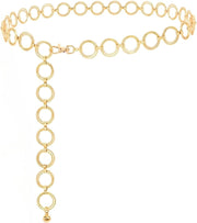 Kids Metal Waist Chain Belt - Adjustable Shiny Waist Chain for Girls, Fashion Accessory for Dresses, Skirts, Jumpsuits - Stylish, Durable 31.5 Inch Kids Waistband Necklace