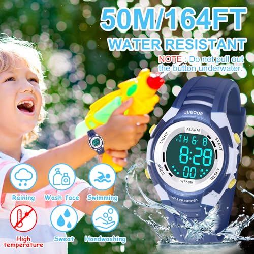 Juboos 7 Colors Kids Boys Girls Analog Quartz Watch with Rubber Watch Waterproof Black